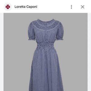 loretta caponi blue gingham dress new without tags